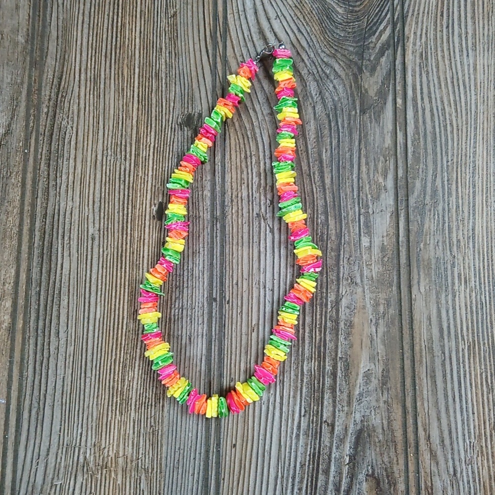 Colorful Shell Bead Beach Vibes Necklace